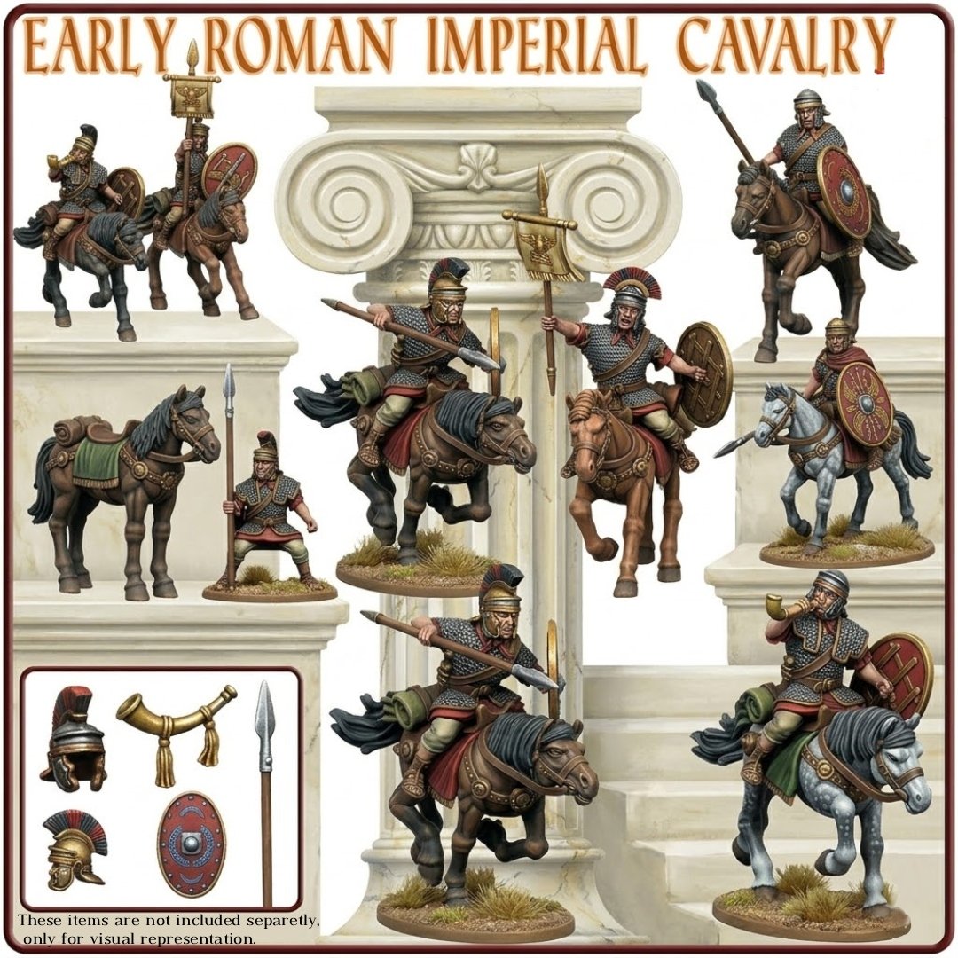 3D Printable resin miniatures Early Imperial Cavalry