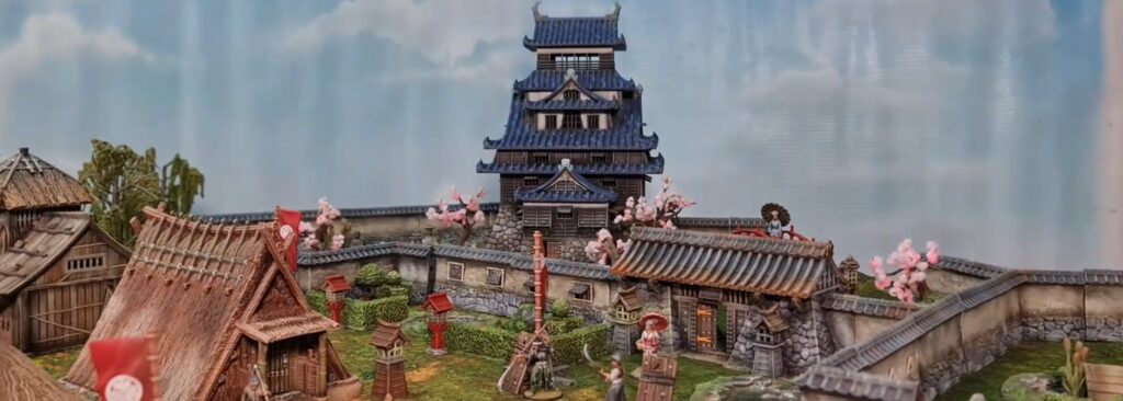 nippon-saga 2 pagoda, walls japanese medieval scene