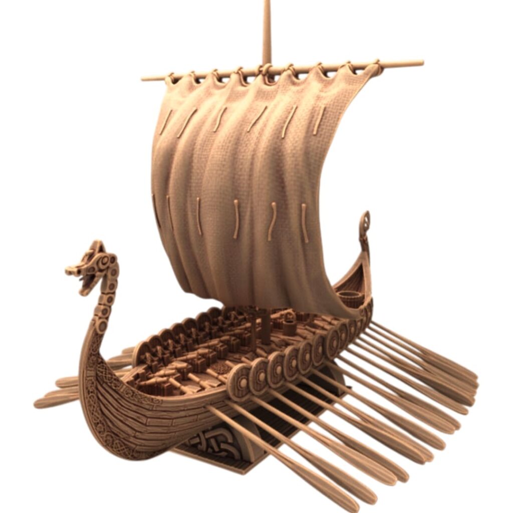 Drakkar Longship Fantasy Version - Viking Saga 3D Model